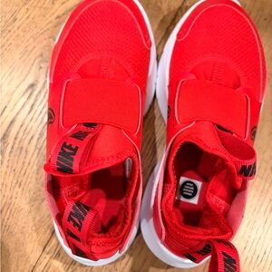 Nike Kids Red Slip-On Sneakers with Black Logo
